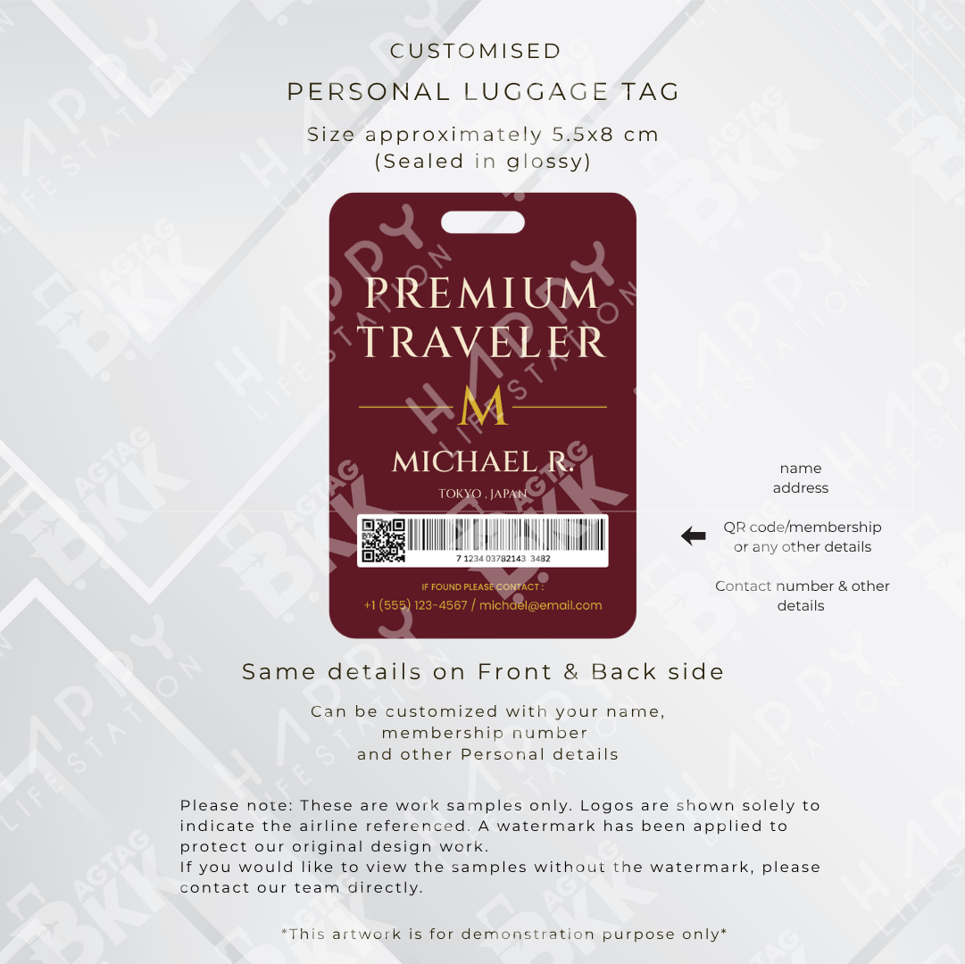Frequent Flyer luggage tag - Premium Design 4