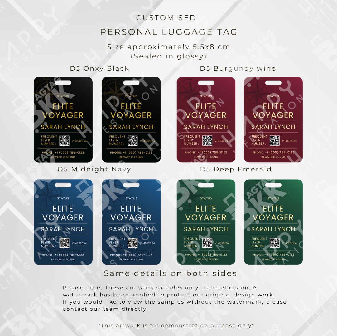 Frequent flyer premium design 5 personalized luggage tag for aviation enthusiasts