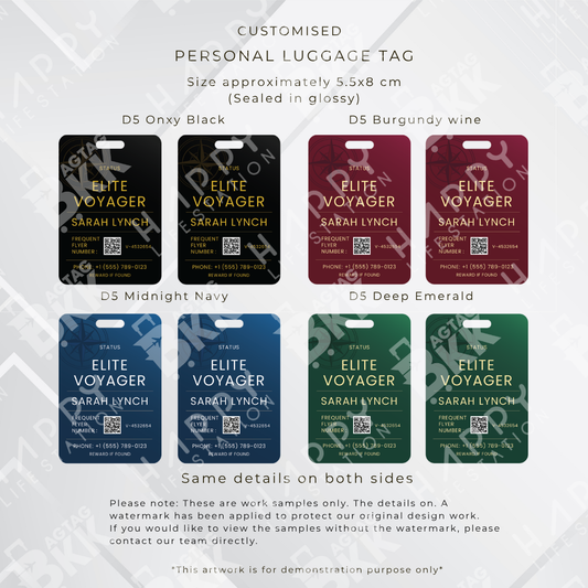 Frequent flyer premium design 5 personalized luggage tag for aviation enthusiasts