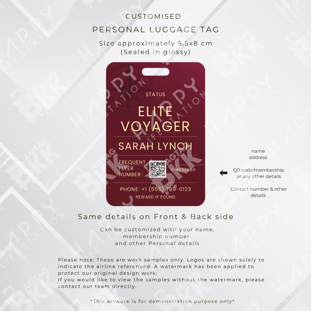 Frequent Flyer luggage tag - Premium Design 5