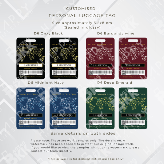 Frequent flyer premium design 6 personalized luggage tag for aviation enthusiasts