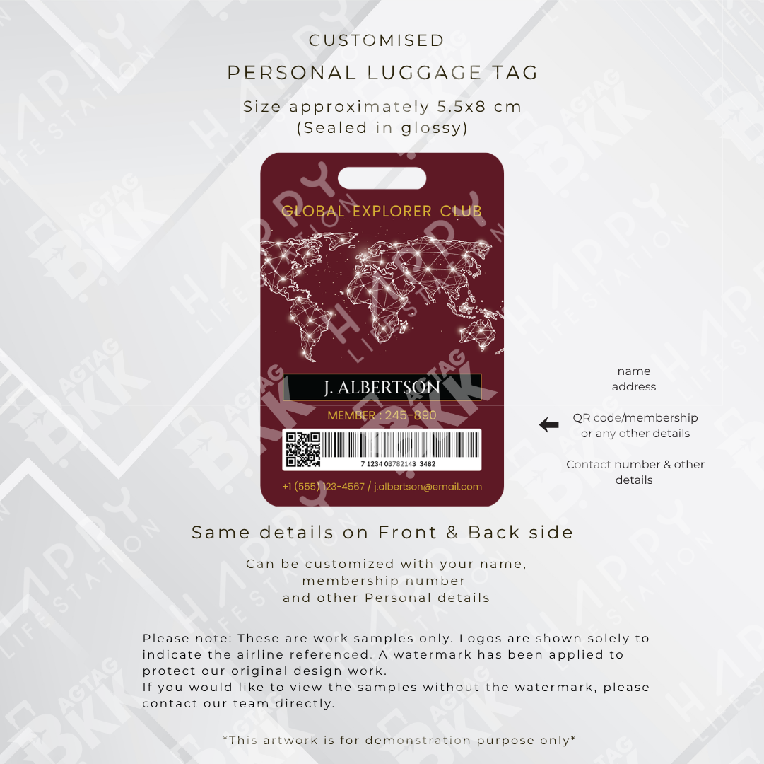 Frequent Flyer luggage tag - Premium Design 6