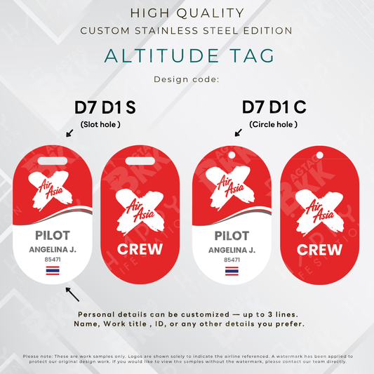Air Asia X - Altitude Tag ( Stainless Steel Luggage Tag)