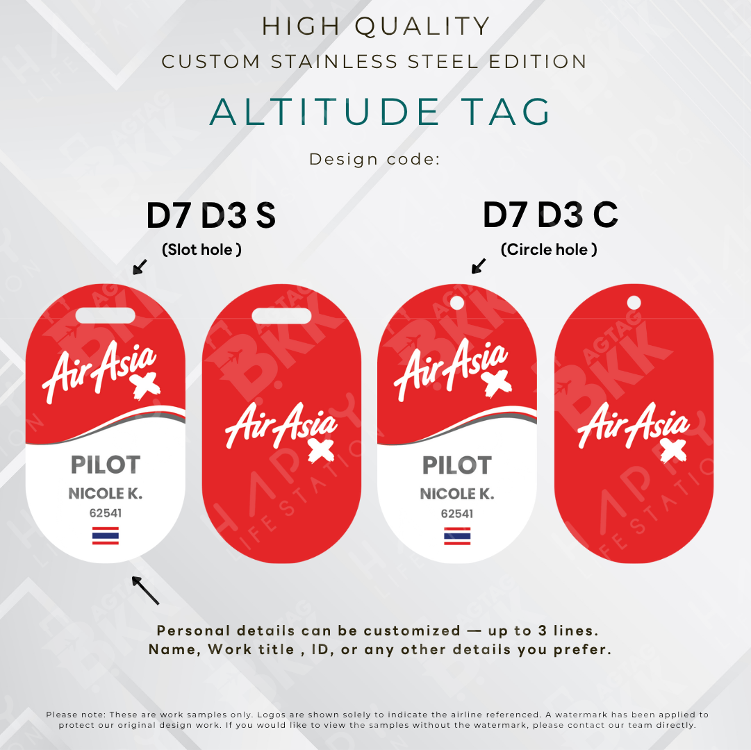 Air Asia X - Altitude Tag ( Stainless Steel Luggage Tag)
