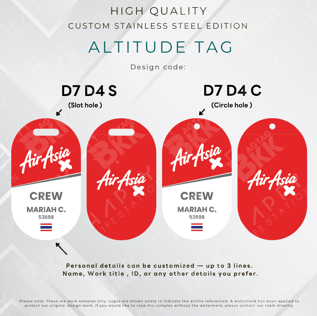 Air Asia X - Altitude Tag ( Stainless Steel Luggage Tag)