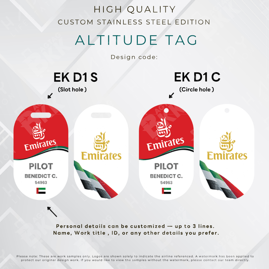Emirates - Altitude Tag ( Stainless Steel Luggage Tag)