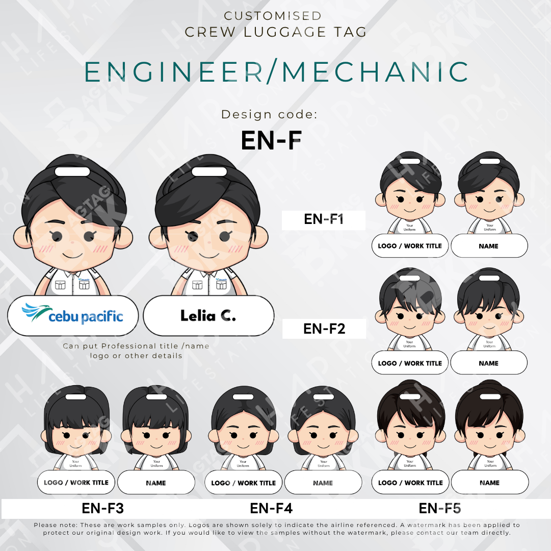 Aviation engineer mechanic personalized luggage tag for maintenance crew