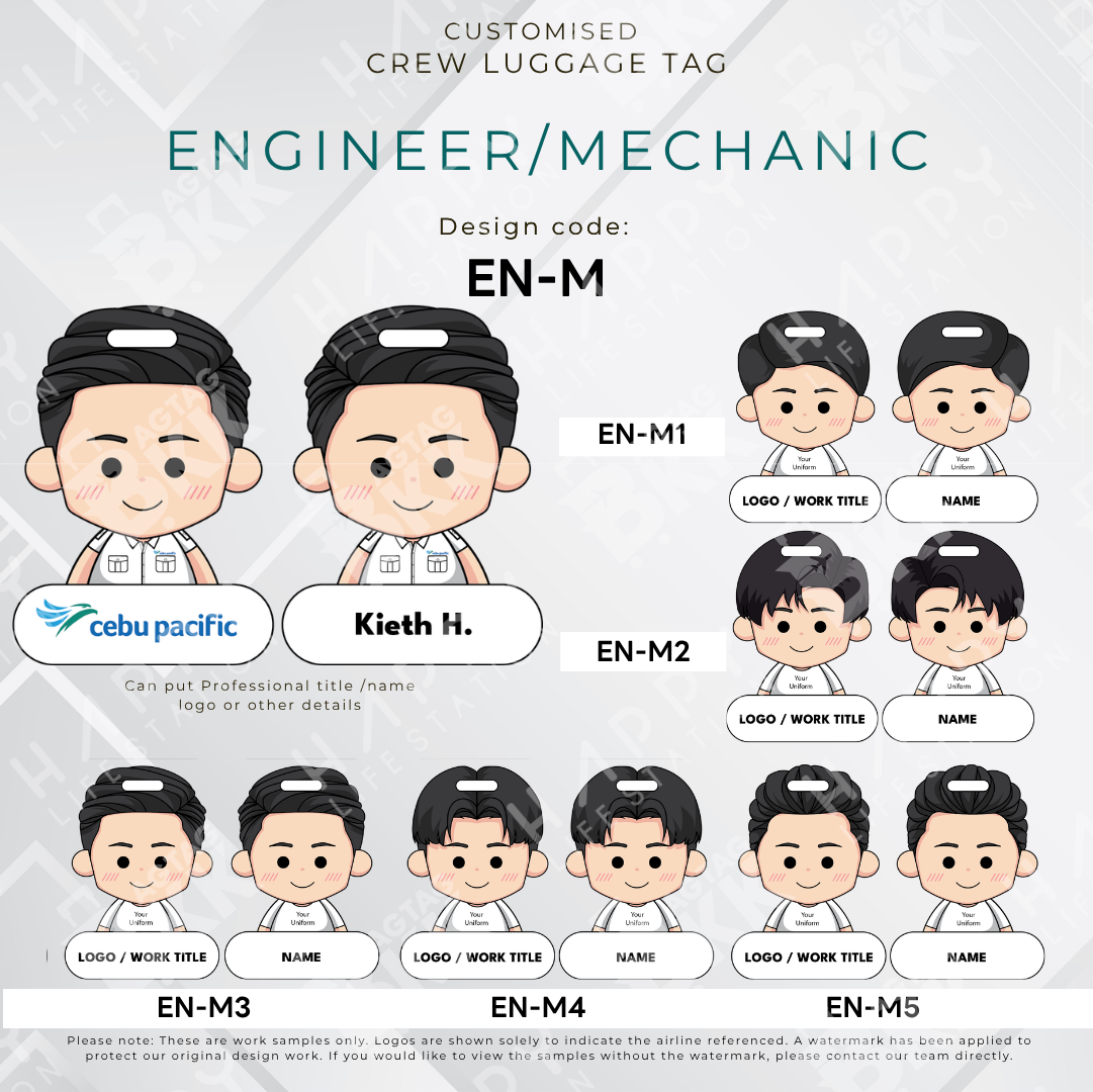Cebu Pacific engineer mechanic personalized luggage tag for maintenance crew