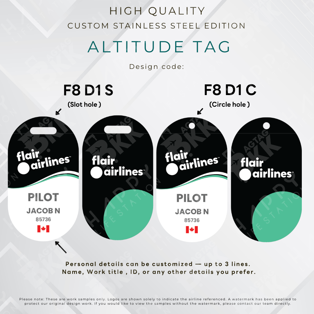 Flair Airlines - Altitude Tag ( Stainless Steel Luggage Tag)