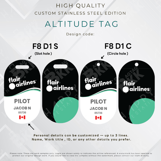 Flair Airlines - Altitude Tag ( Stainless Steel Luggage Tag)