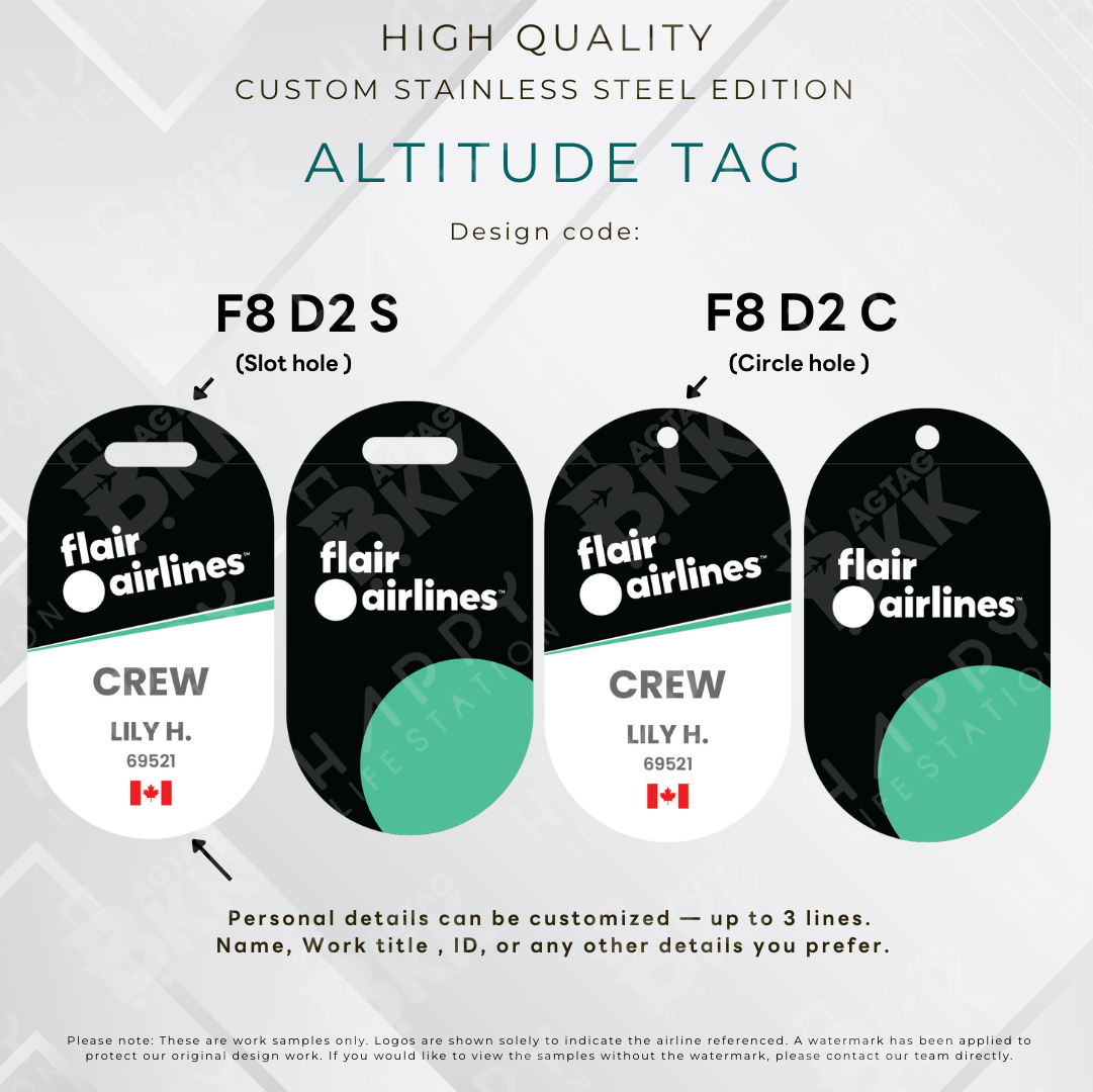 Flair Airlines - Altitude Tag ( Stainless Steel Luggage Tag)