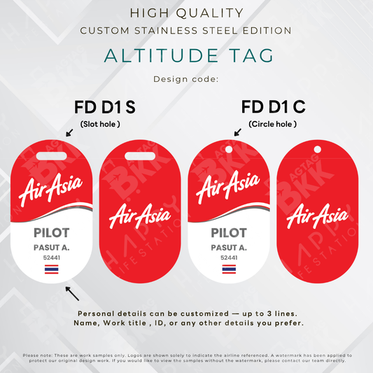 Air Asia - Altitude Tag ( Stainless Steel Luggage Tag)