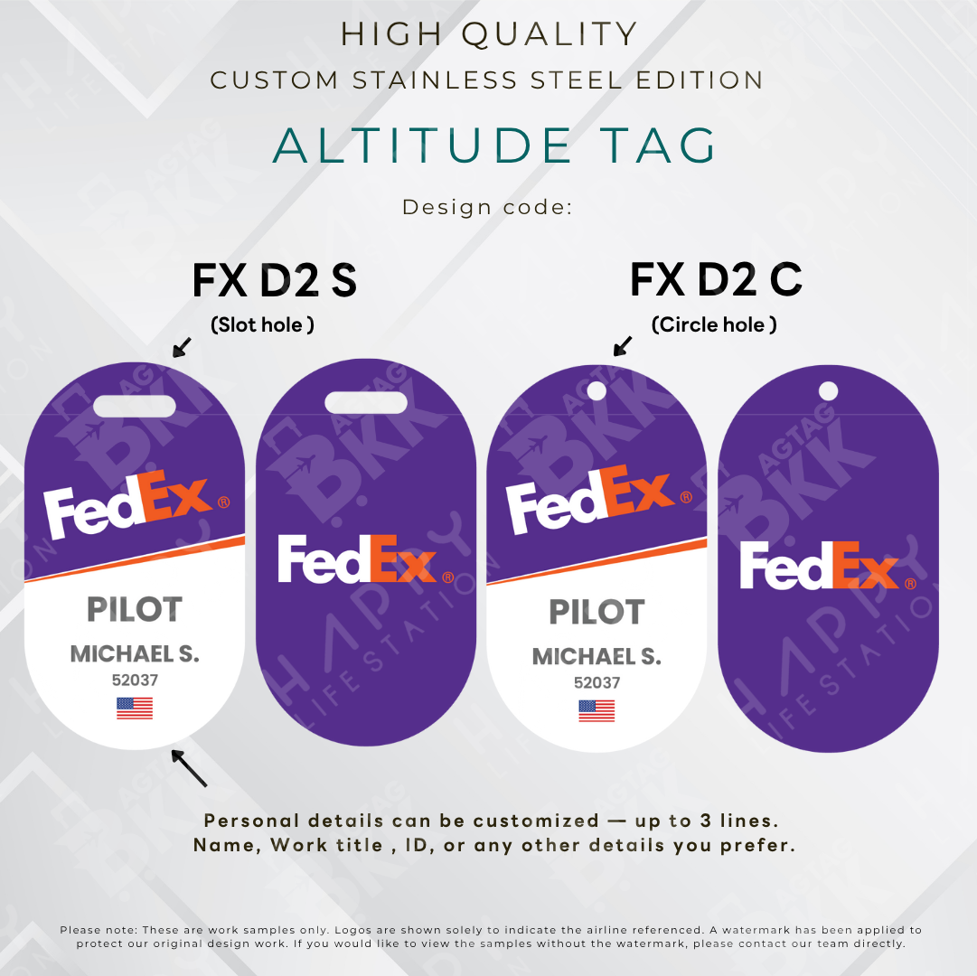 Fedex- Altitude Tag ( Stainless Steel Luggage Tag)