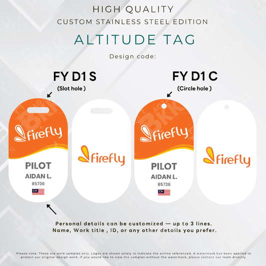 Fire Fly - Altitude Tag ( Stainless Steel Luggage Tag)