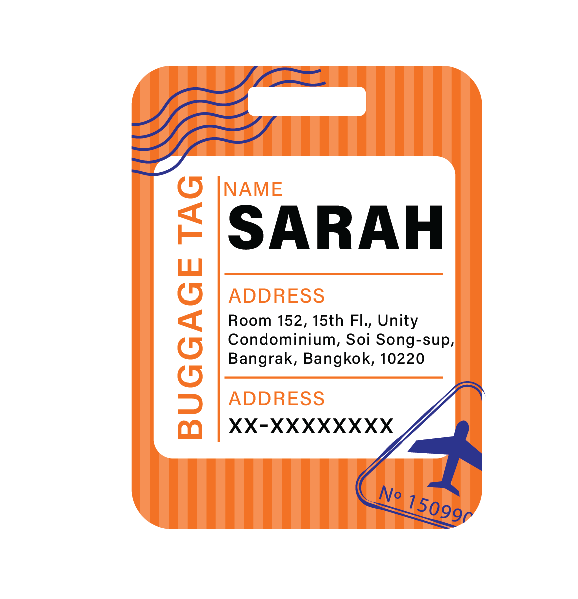 Passengers luggage tag