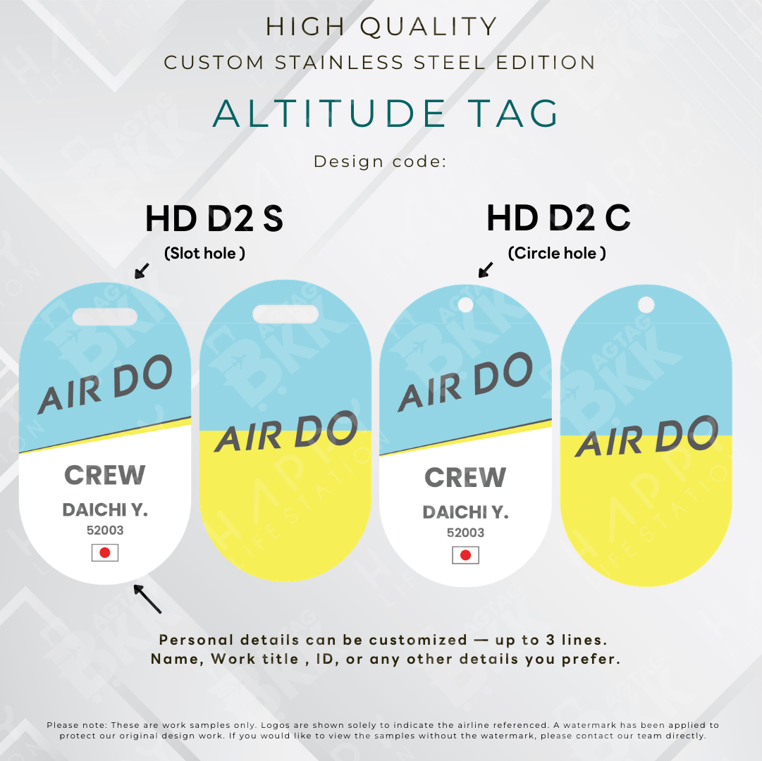 Airdo - Altitude Tag ( Stainless Steel Luggage Tag)