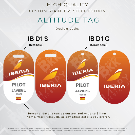 Iberia - Altitude Tag ( Stainless Steel Luggage Tag)