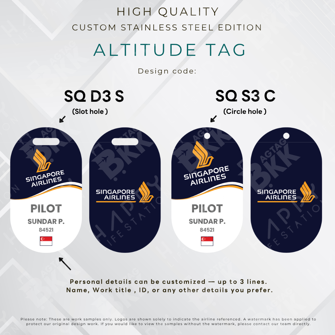 Singapore Airlines - Altitude Tag ( Stainless Steel Luggage Tag)