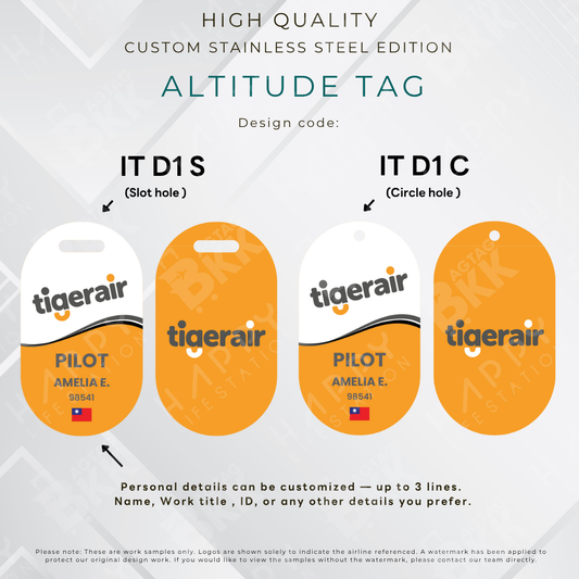 Tiger Air - Altitude Tag ( Stainless Steel Luggage Tag)