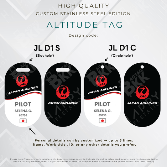 Japan Airlines - Altitude Tag ( Stainless Steel Luggage Tag)