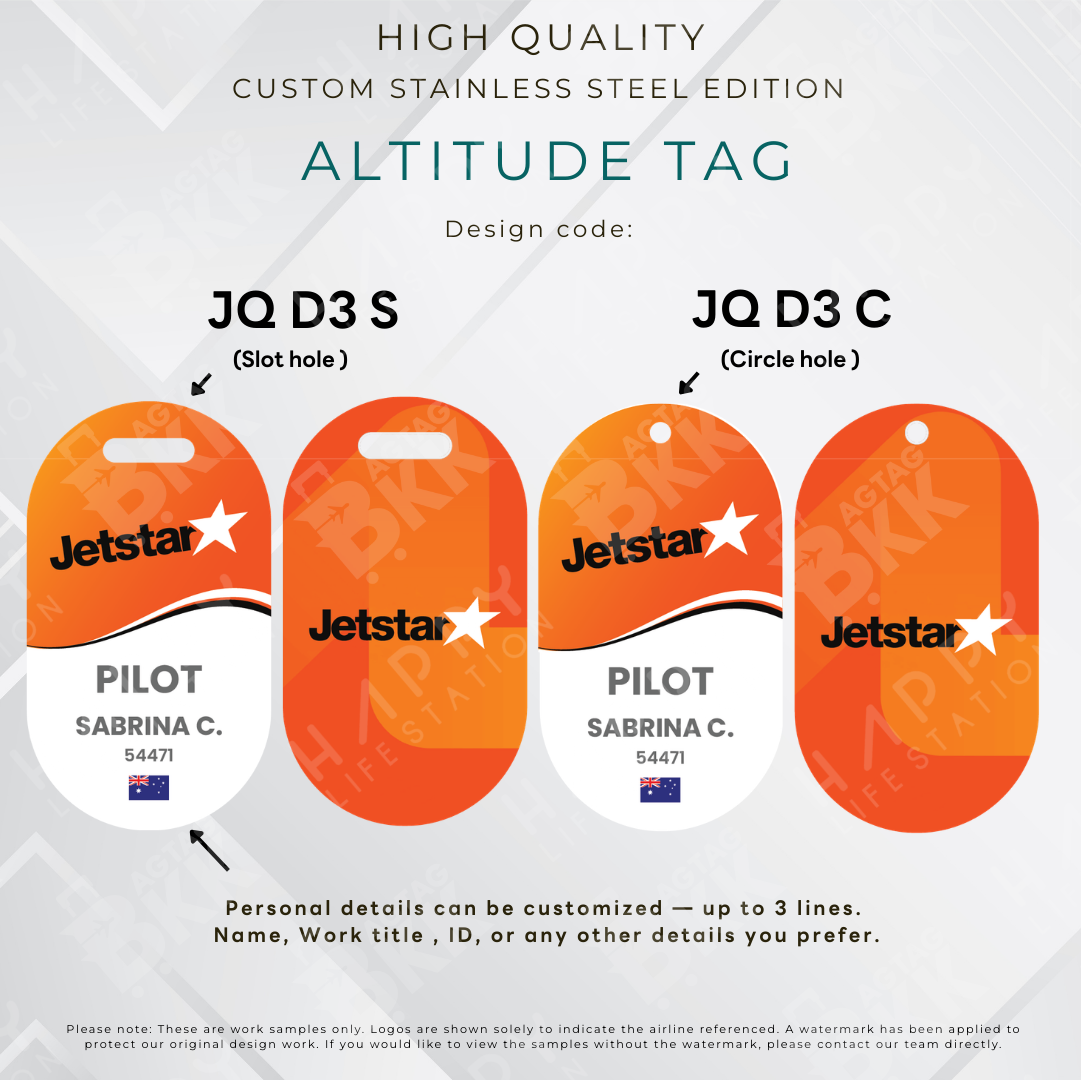 Jetstar - Altitude Tag ( Stainless Steel Luggage Tag)