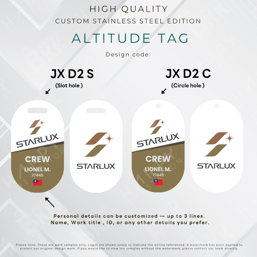 Starlux Airlines - Altitude Tag ( Stainless Steel Luggage Tag)