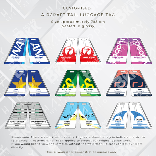 Asian airlines aircraft tail design personalized luggage tag