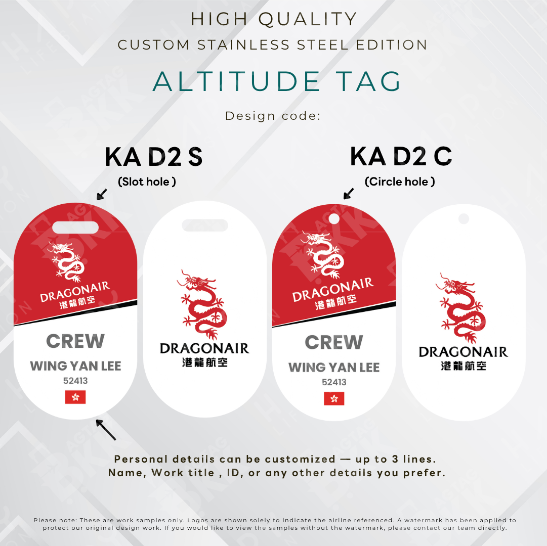 Dragon Air - Altitude Tag ( Stainless Steel Luggage Tag)