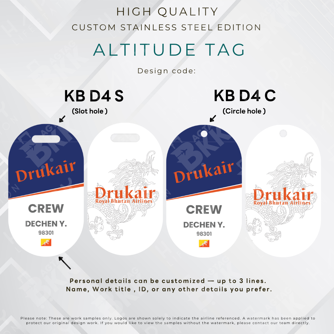 Drukair - Altitude Tag ( Stainless Steel Luggage Tag)