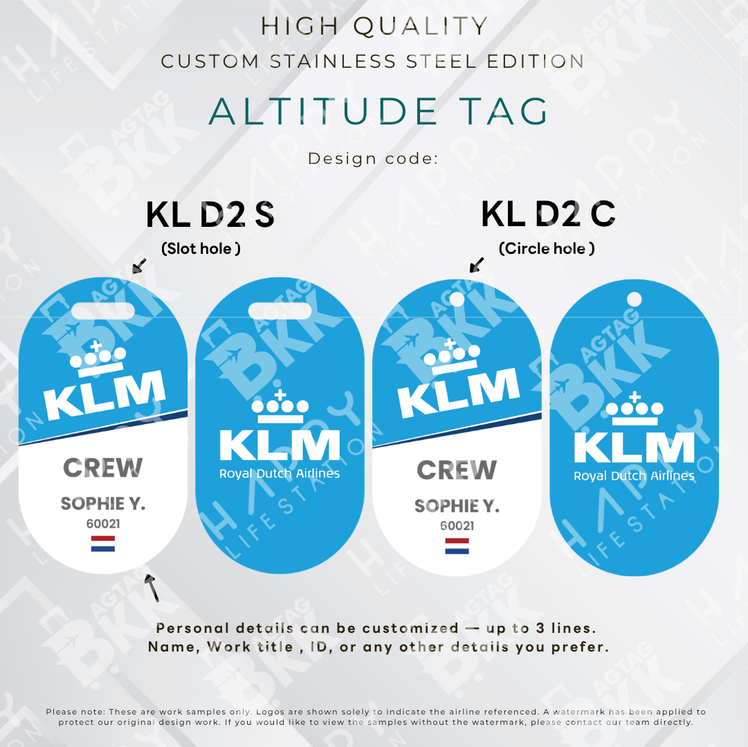 KLM - Altitude Tag ( Stainless Steel Luggage Tag)