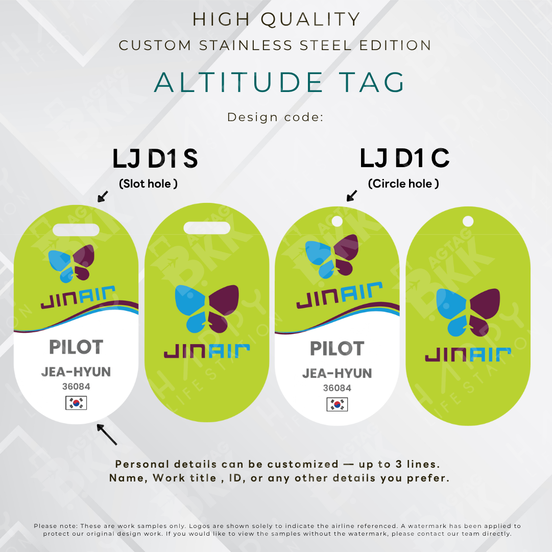 JinAir - Altitude Tag ( Stainless Steel Luggage Tag)