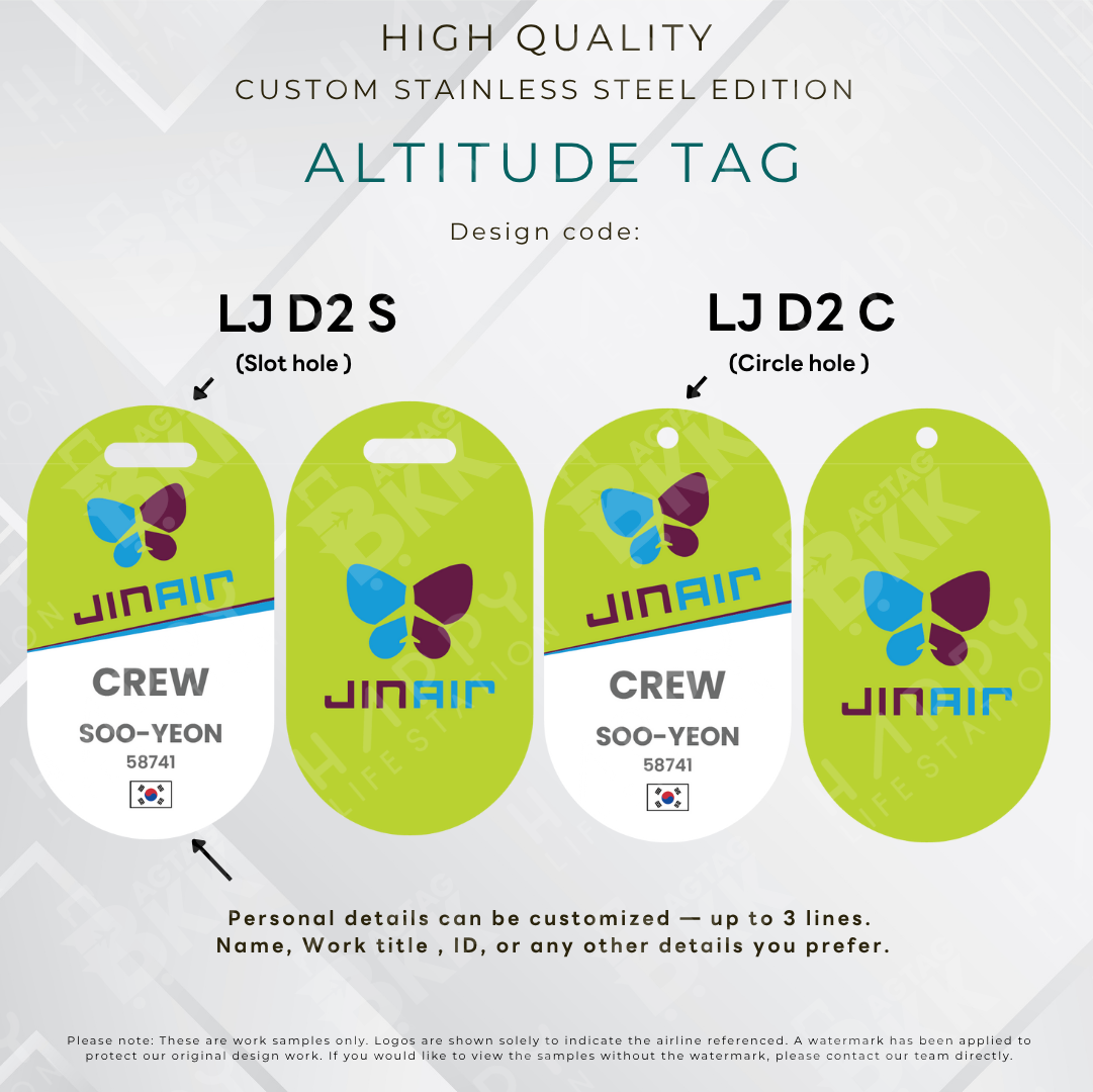 JinAir - Altitude Tag ( Stainless Steel Luggage Tag)