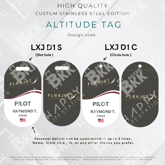 Flexjet - Altitude Tag ( Stainless Steel Luggage Tag)