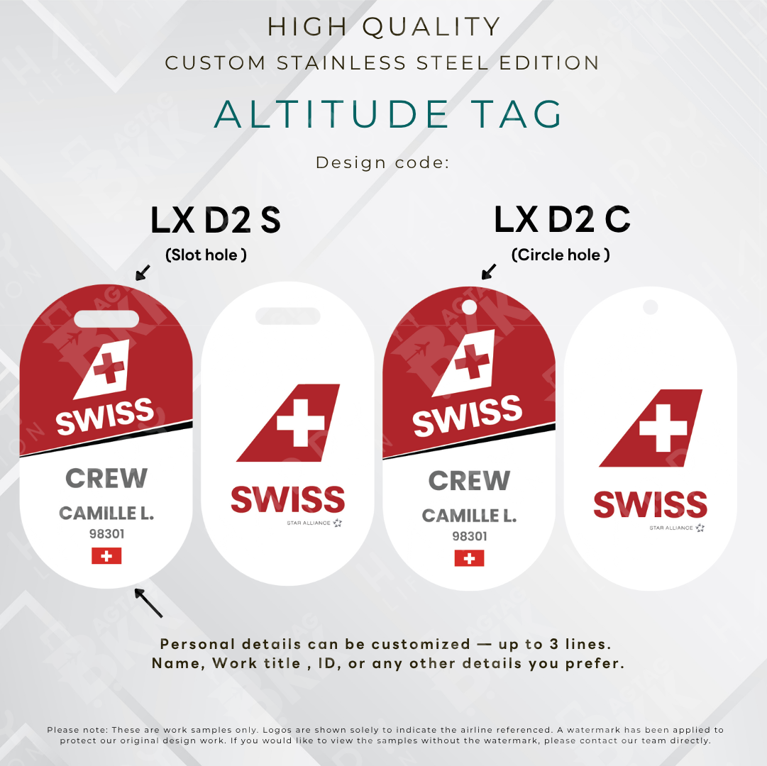 Swiss - Altitude Tag ( Stainless Steel Luggage Tag)