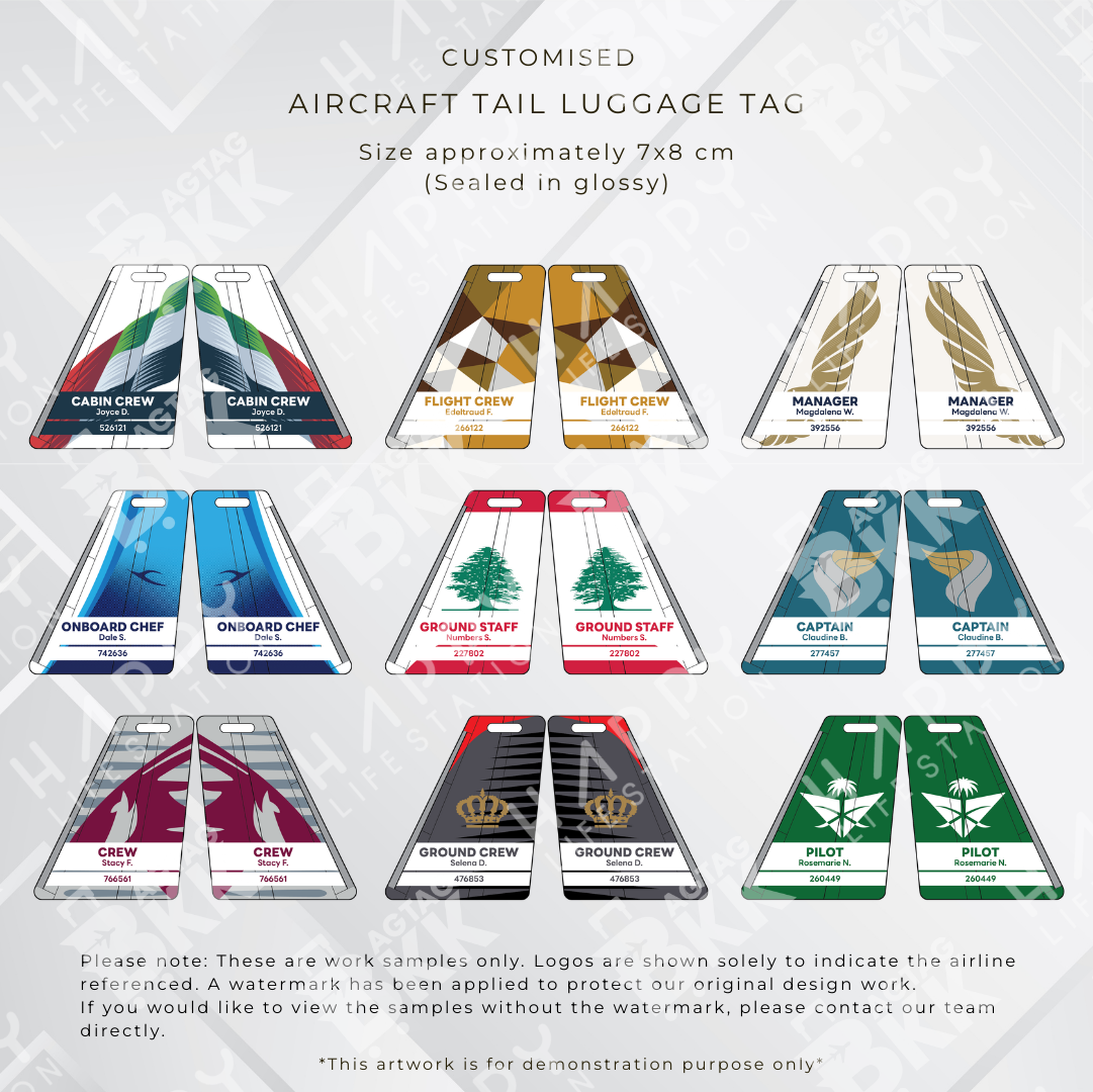 Aircraft tail Middle East edition personalized luggage tag for aviation crew