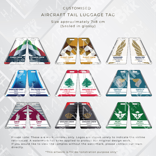 Aircraft tail Middle East edition personalized luggage tag for aviation crew