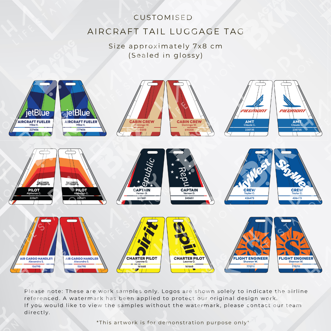 North America Airline Aircraft Tail Luggage Tags Collection 2 | BAGTAGBKK