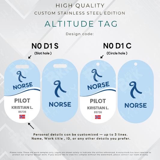 Norse Atlantic - Altitude Tag ( Stainless Steel Luggage Tag)