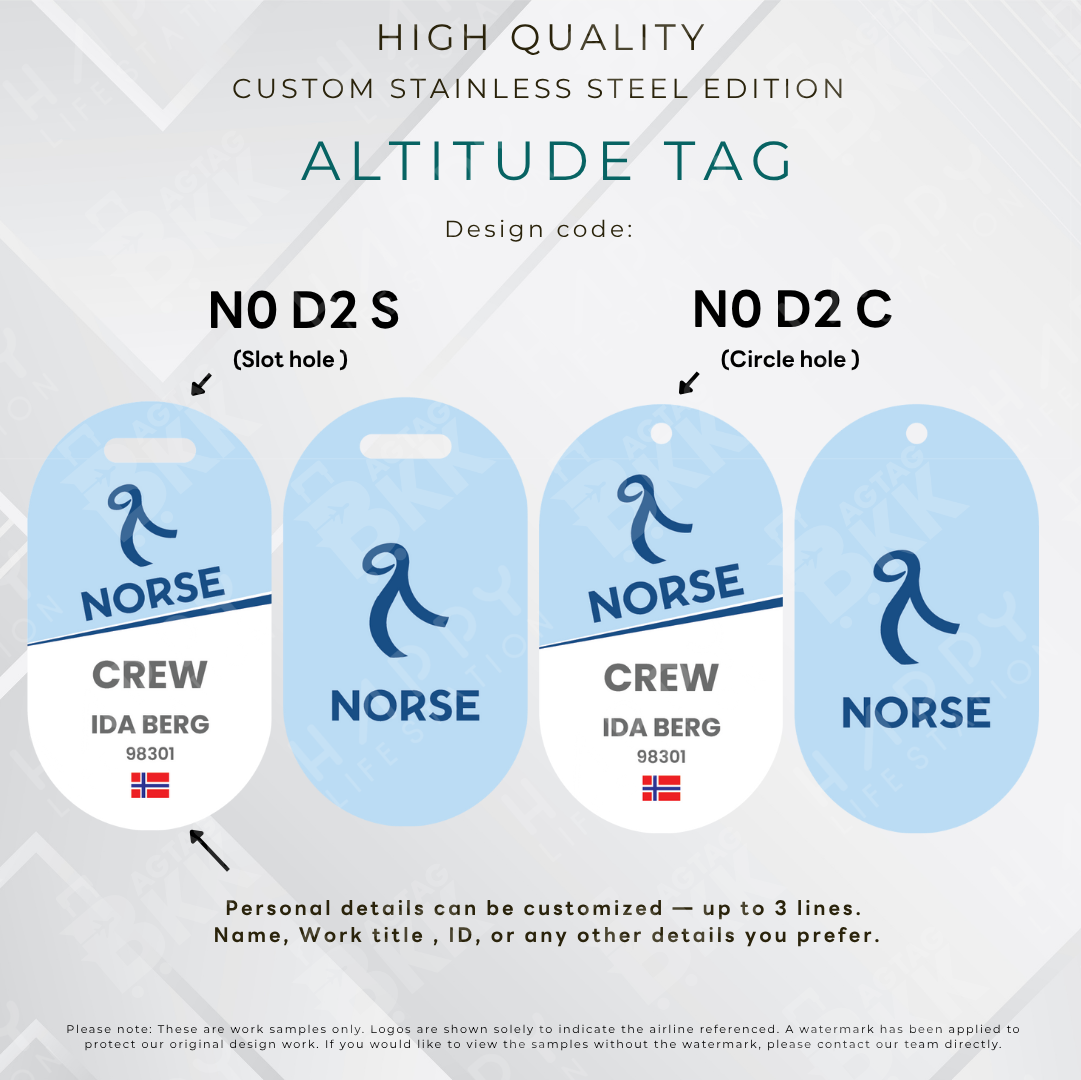 Norse Atlantic - Altitude Tag ( Stainless Steel Luggage Tag)