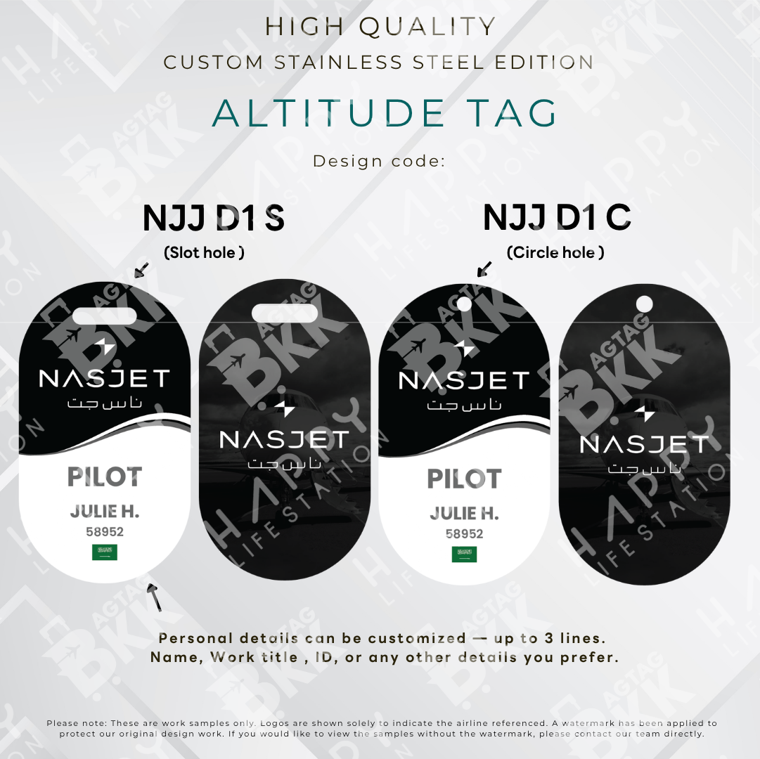 Nasjet - Altitude Tag ( Stainless Steel Luggage Tag)