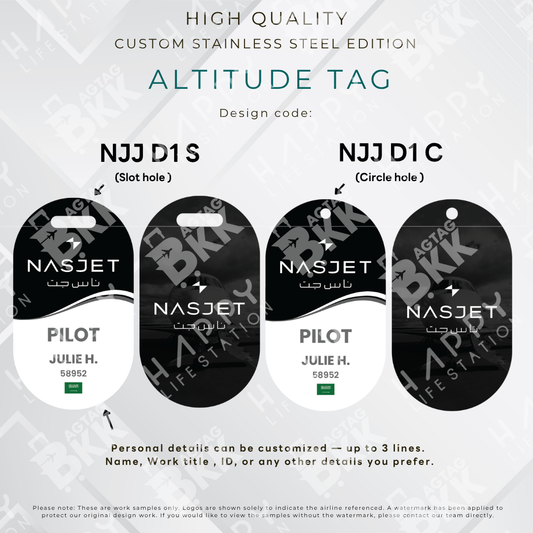 Nasjet - Altitude Tag ( Stainless Steel Luggage Tag)