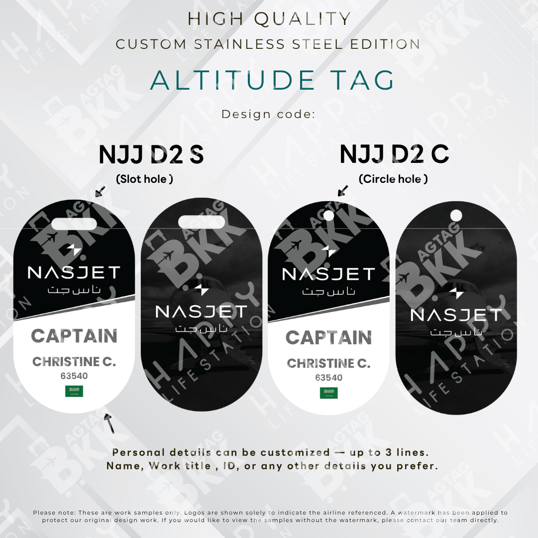 Nasjet - Altitude Tag ( Stainless Steel Luggage Tag)