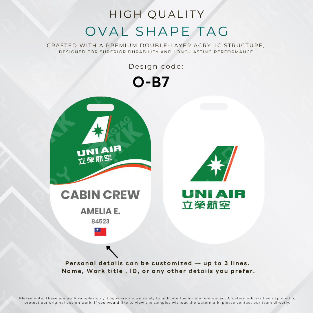 Uni Air Oval Shape Crew Luggage Tag | BAGTAGBKK
