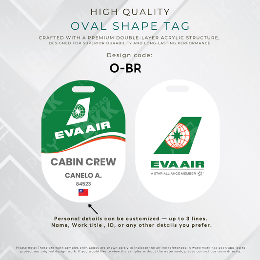 Taiwan airlines oval shape personalized luggage tag
