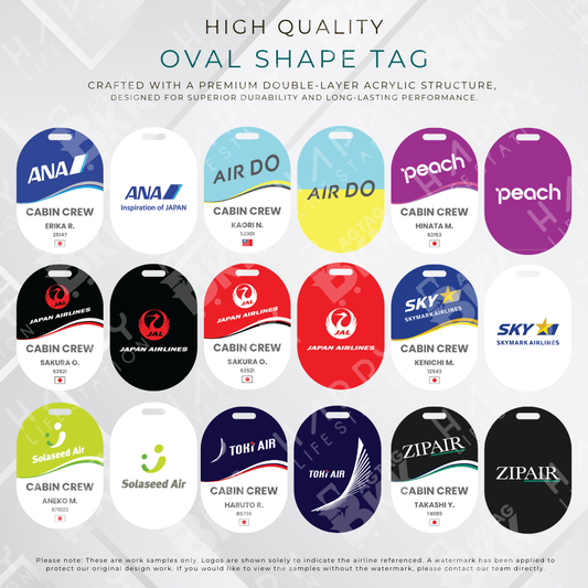 Japan airlines oval shape personalized luggage tag