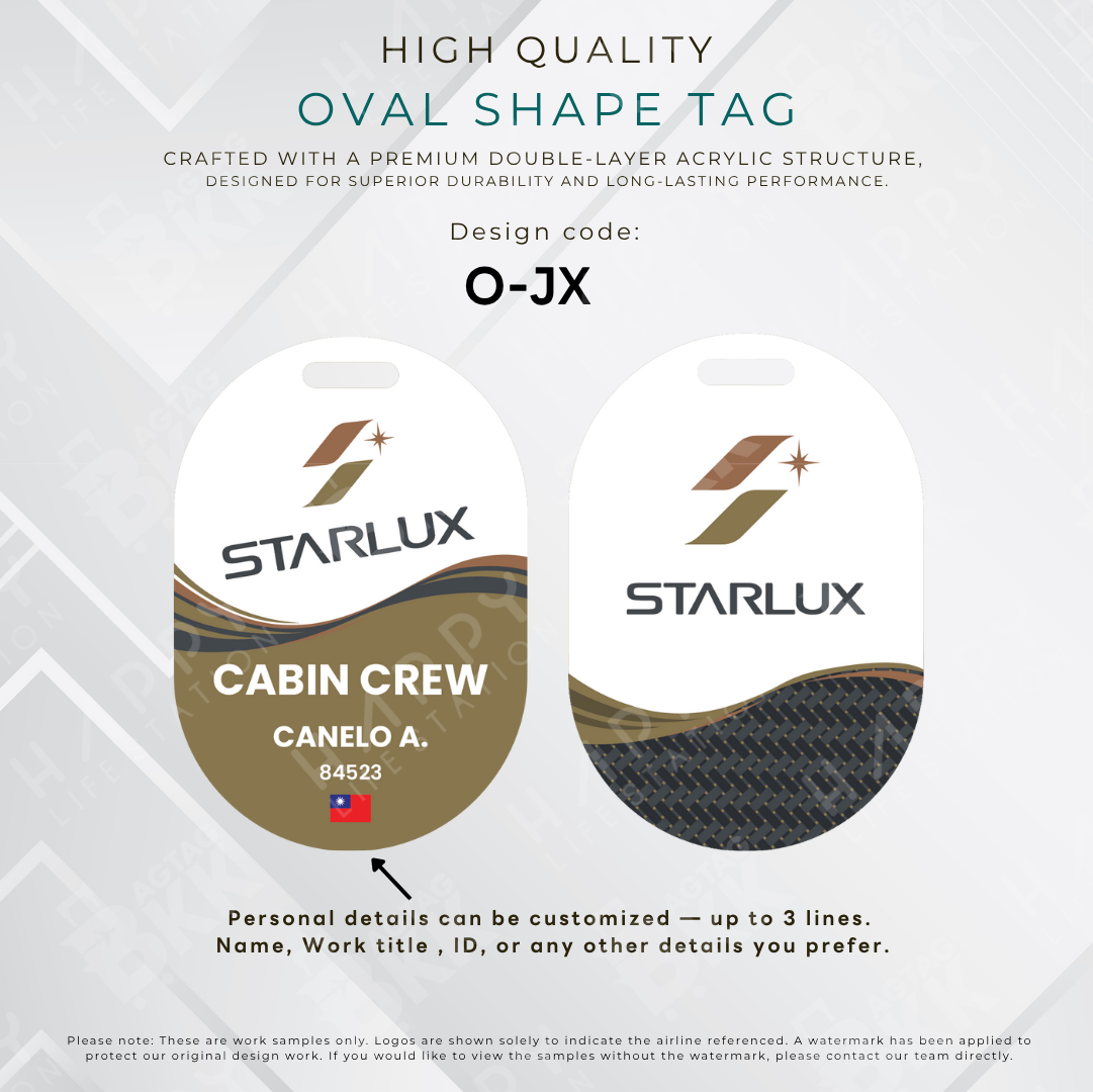 Starlux Airlines Oval Shape Crew Luggage Tag | BAGTAGBKK