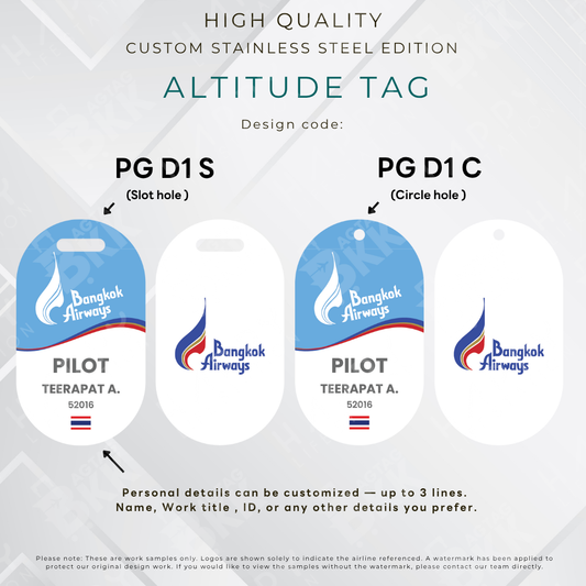 Bangkok Airways  - Altitude Tag ( Stainless Steel Luggage Tag)