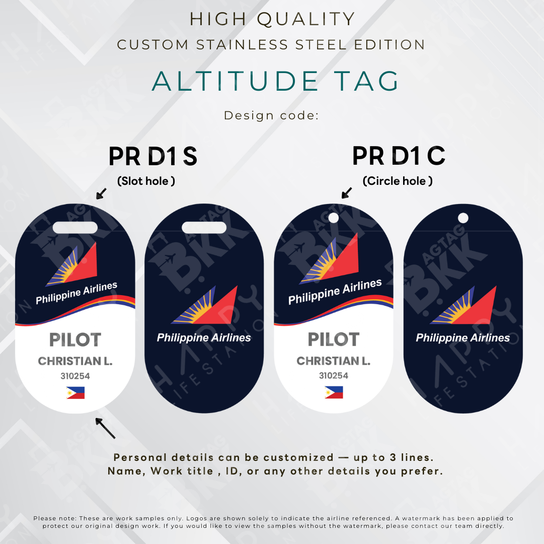 Philippine Airlines - Altitude Tag ( Stainless Steel Luggage Tag)