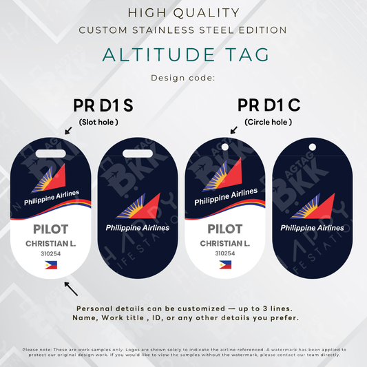 Philippine Airlines - Altitude Tag ( Stainless Steel Luggage Tag)