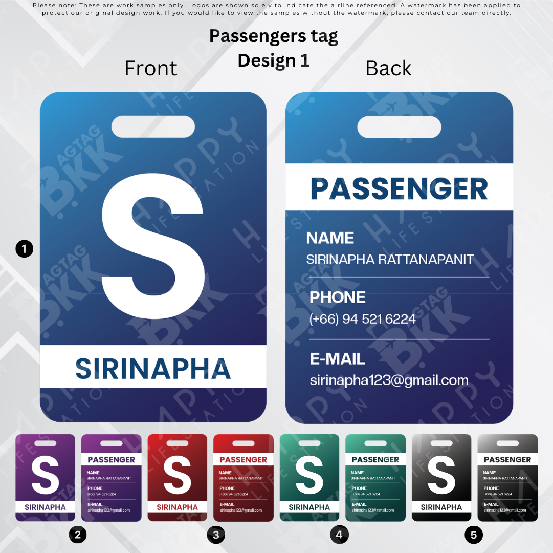 Passenger luggage tag collection 2